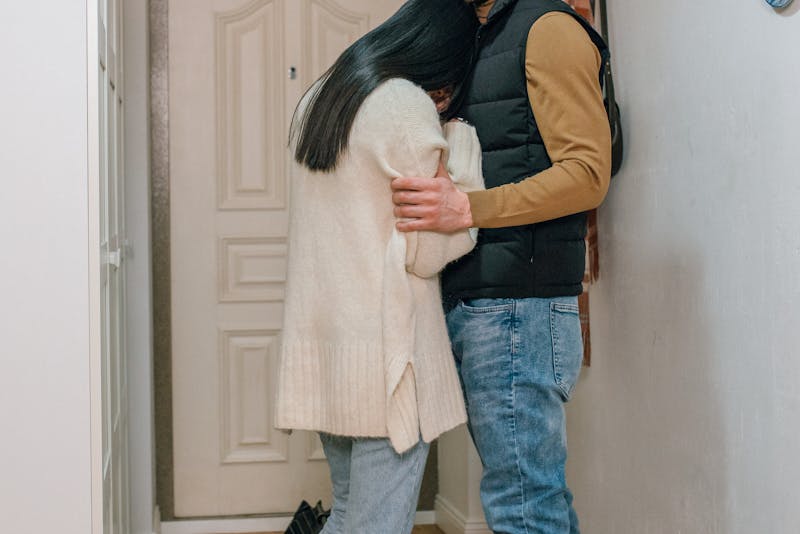 a couple getting emotional